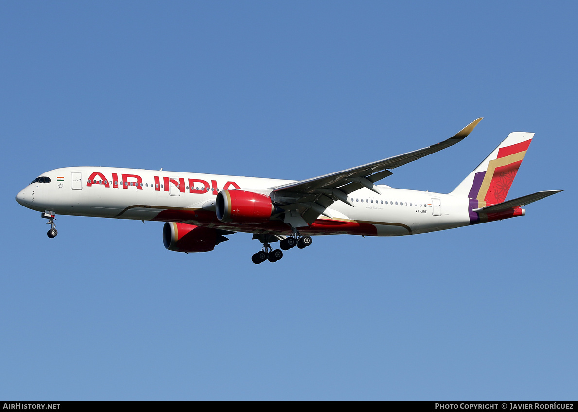 Aircraft Photo of VT-JRE | Airbus A350-941 | Air India | AirHistory.net #728433