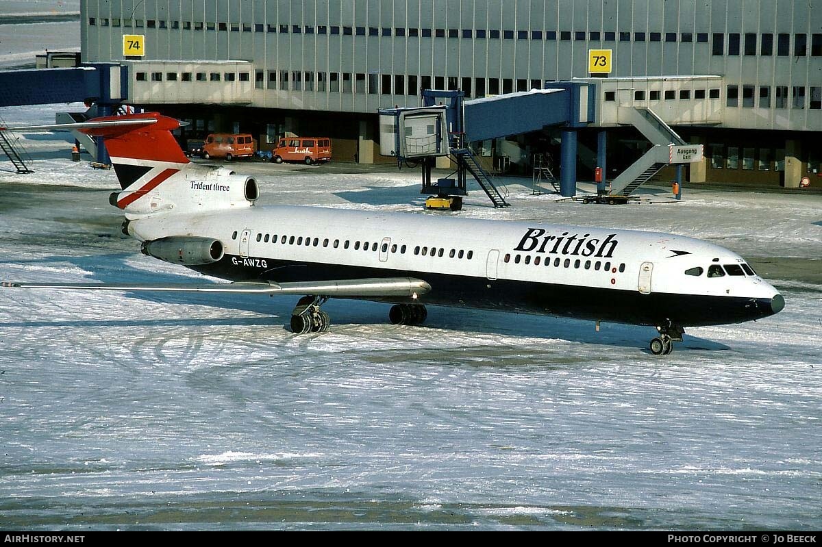 Aircraft Photo of G-AWZG | Hawker Siddeley HS-121 Trident 3B | British Airways | AirHistory.net #728555