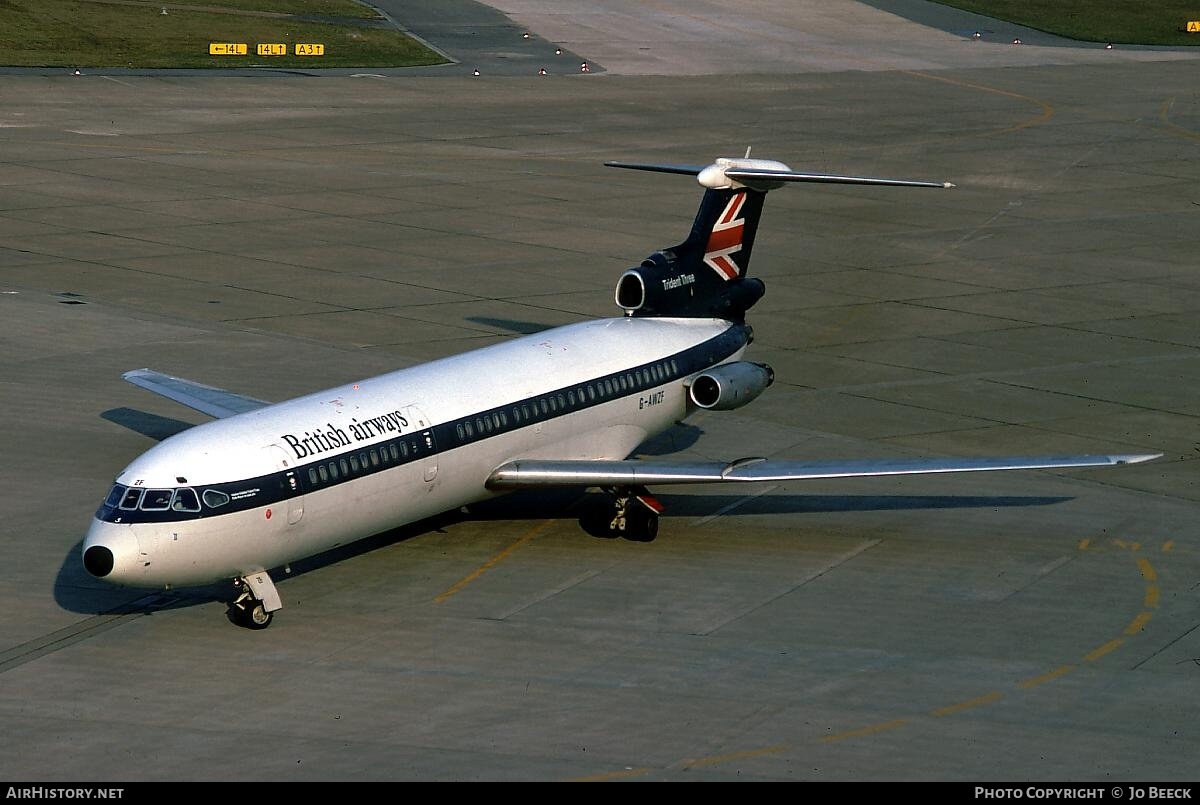 Aircraft Photo of G-AWZF | Hawker Siddeley HS-121 Trident 3B | British Airways | AirHistory.net #728558