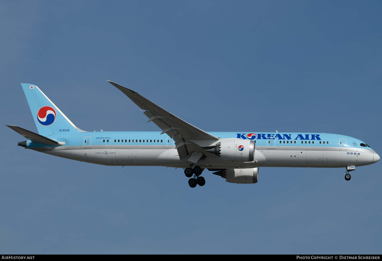 Aircraft Photo of HL8345 | Boeing 787-9 Dreamliner | Korean Air | AirHistory.net #728693