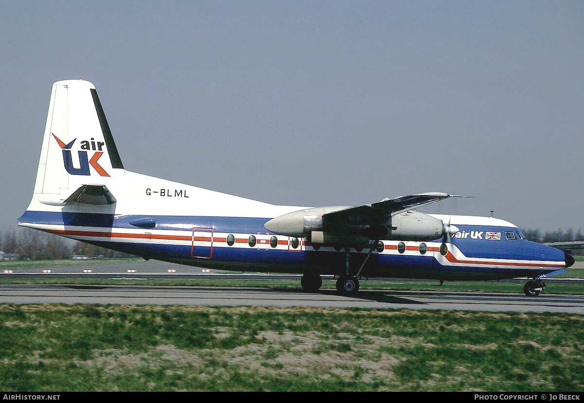 Aircraft Photo of G-BLML | Fokker F27-200 Friendship | Air UK | AirHistory.net #728704