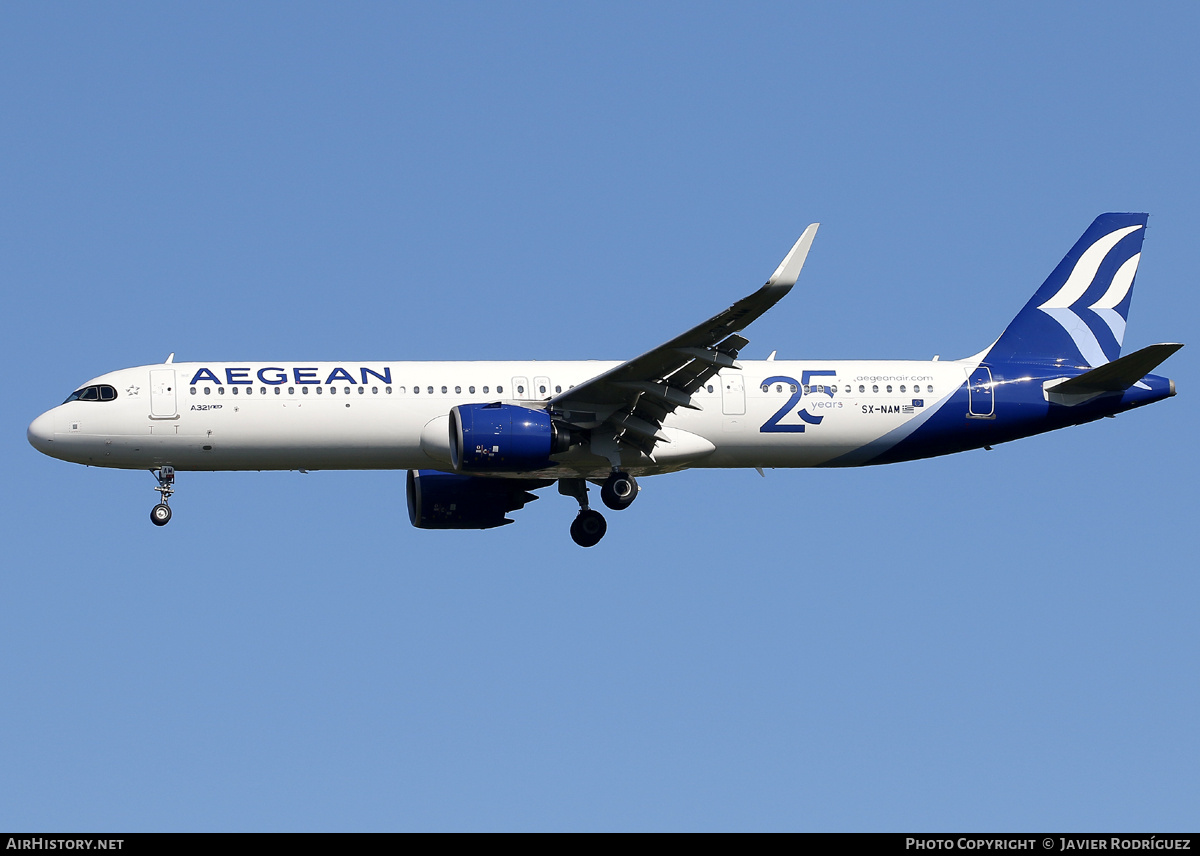 Aircraft Photo of SX-NAM | Airbus A321-271NX | Aegean Airlines | AirHistory.net #728918