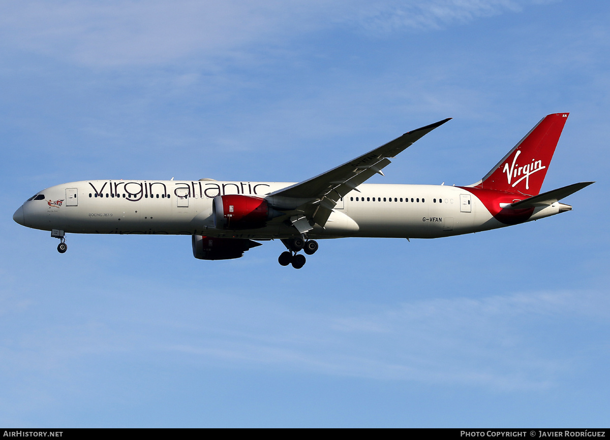 Aircraft Photo of G-VFAN | Boeing 787-9 Dreamliner | Virgin Atlantic Airways | AirHistory.net #728955