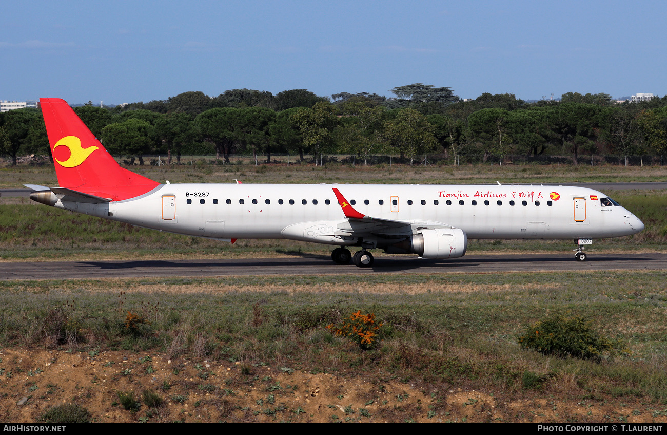 Aircraft Photo of B-3287 | Embraer 195LR (ERJ-190-200LR) | Tianjin Airlines | AirHistory.net #728987