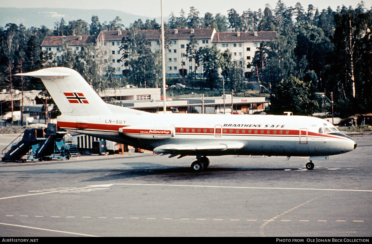 Aircraft Photo of LN-SUY | Fokker F28-1000 Fellowship | Braathens SAFE | AirHistory.net #729193