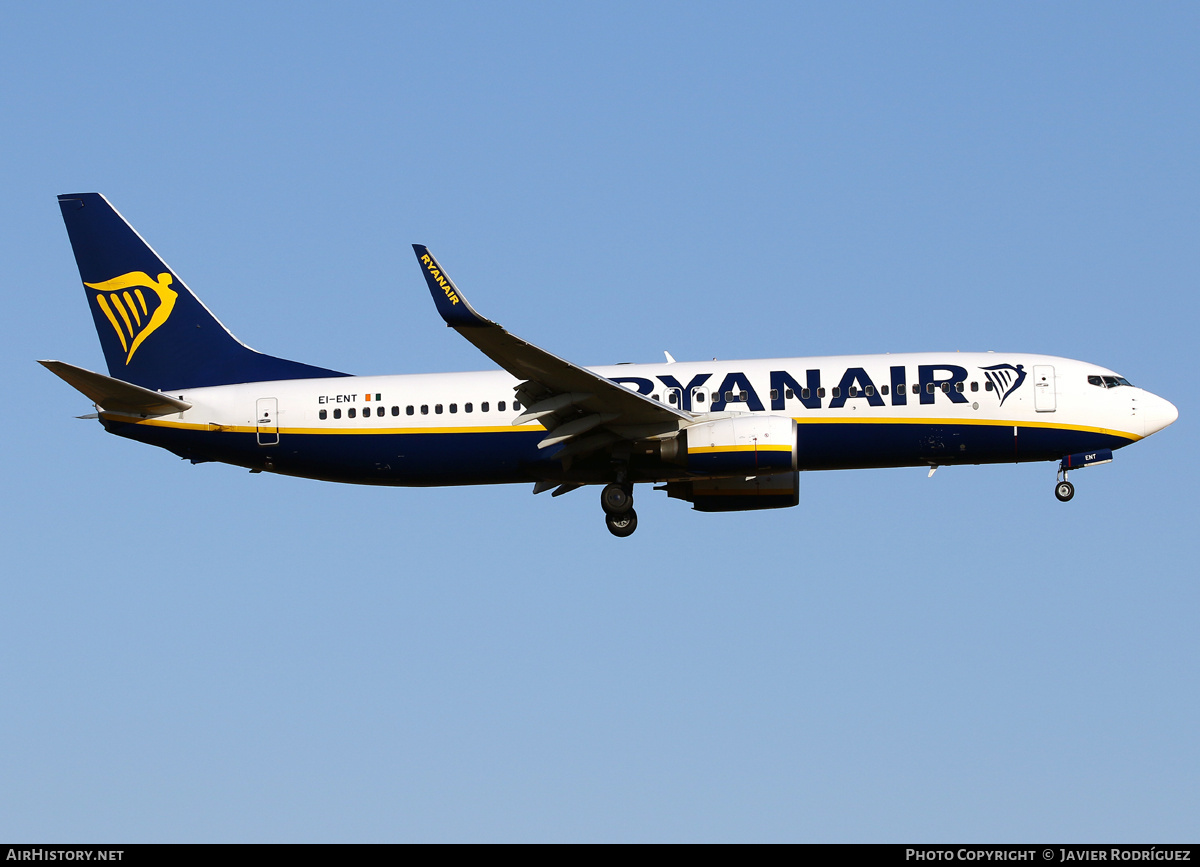 Aircraft Photo of EI-ENT | Boeing 737-8AS | Ryanair | AirHistory.net #729221