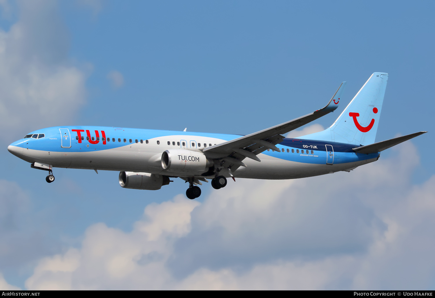 Aircraft Photo of OO-TUK | Boeing 737-86J | TUI | AirHistory.net #729409