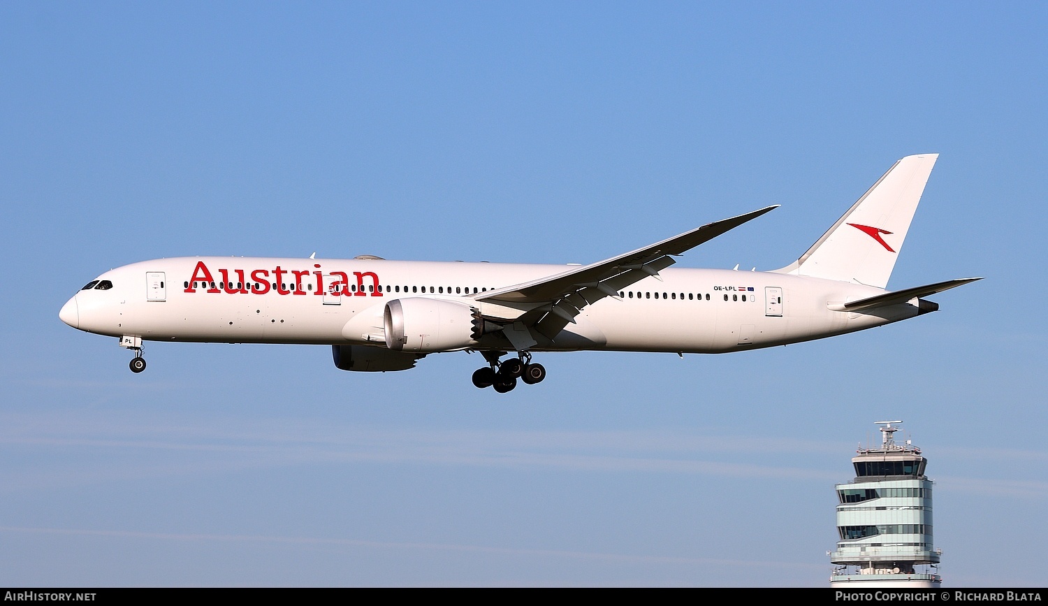 Aircraft Photo of OE-LPL | Boeing 787-9 Dreamliner | Austrian Airlines | AirHistory.net #729776