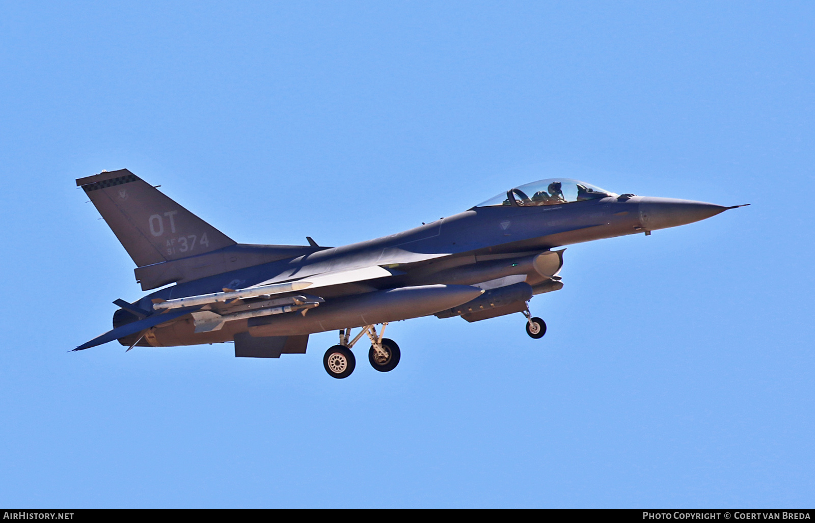 Aircraft Photo of 91-0374 / AF91-374 | General Dynamics F-16CM Fighting Falcon | USA - Air Force | AirHistory.net #729782