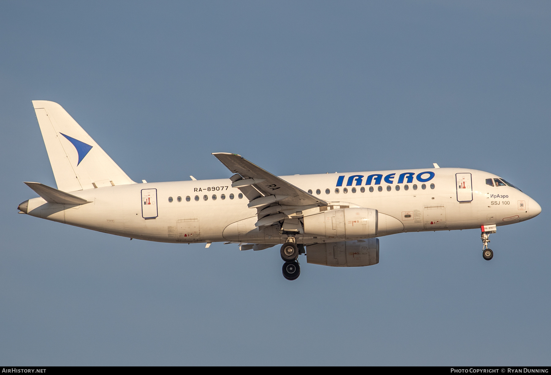 Aircraft Photo of RA-89077 | Sukhoi SSJ-100-95B-LR Superjet 100 (RRJ-95LR) | IrAero | AirHistory.net #730127