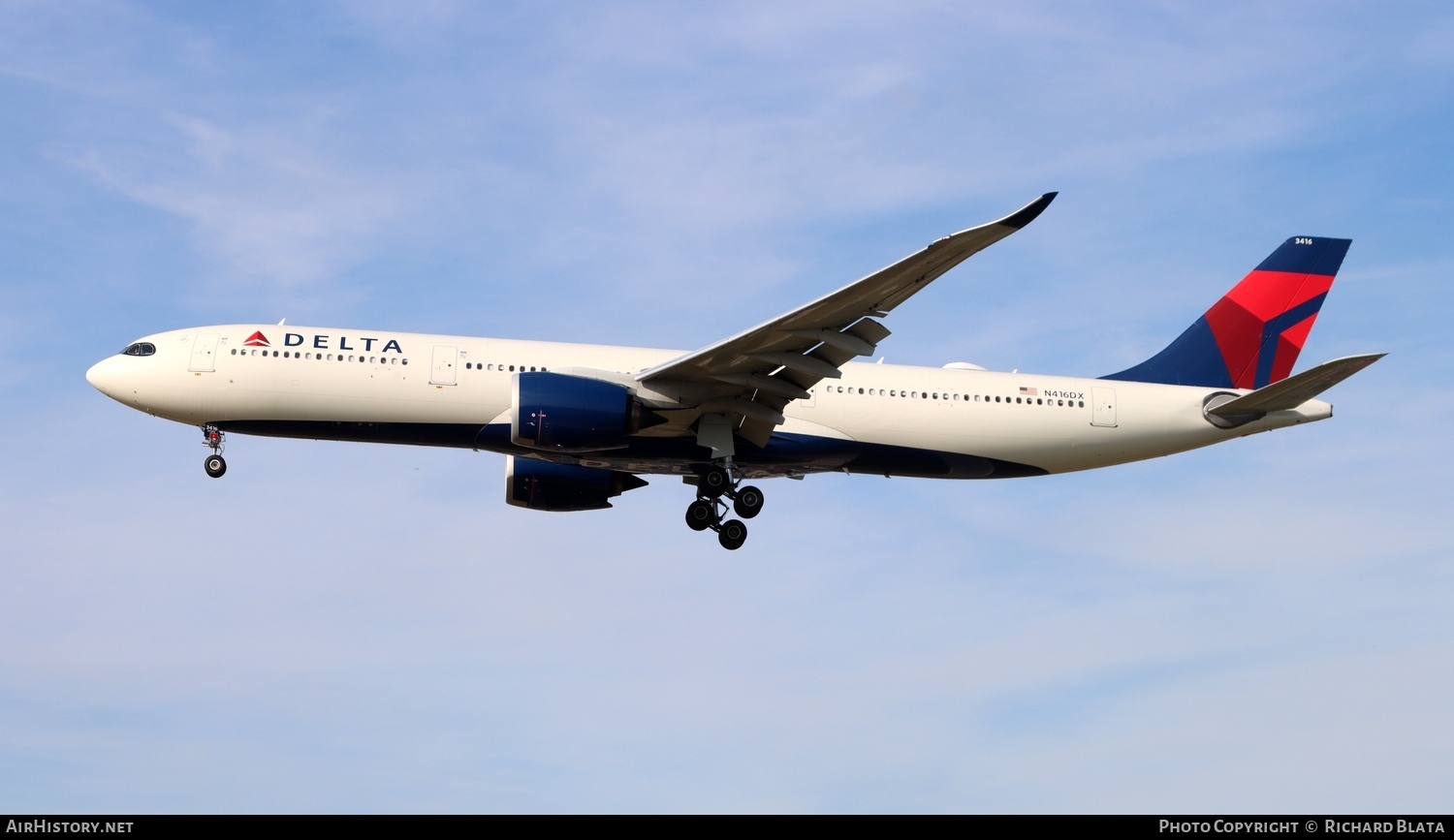Aircraft Photo of N416DX | Airbus A330-941N | Delta Air Lines | AirHistory.net #730278