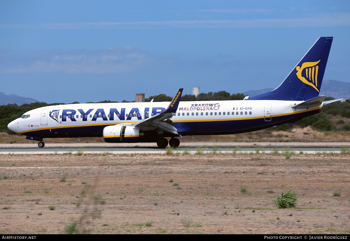 Aircraft Photo of EI-EPD | Boeing 737-8AS | Ryanair | AirHistory.net #730306