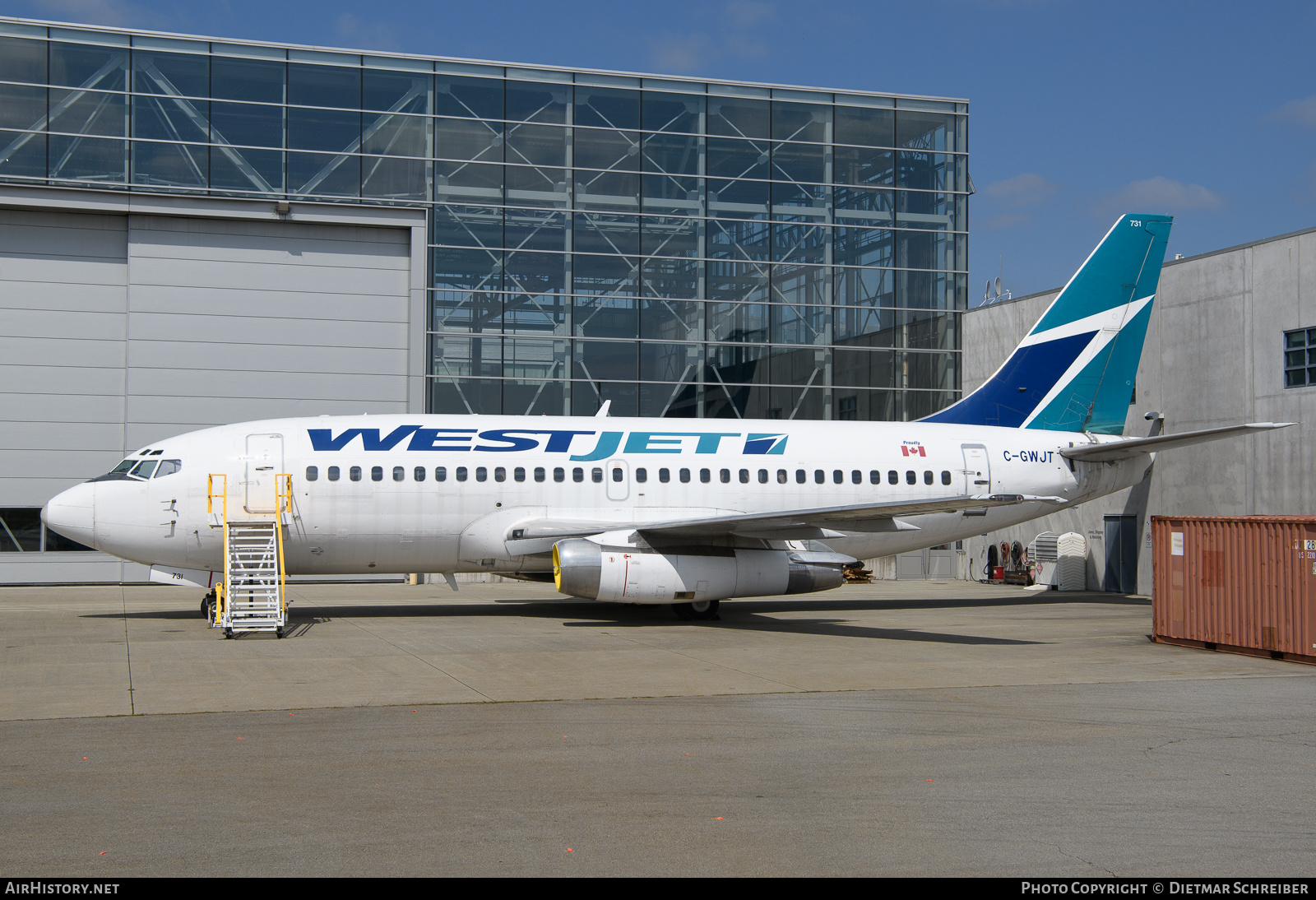 Aircraft Photo of C-GWJT | Boeing 737-2H4 | WestJet | AirHistory.net #730380
