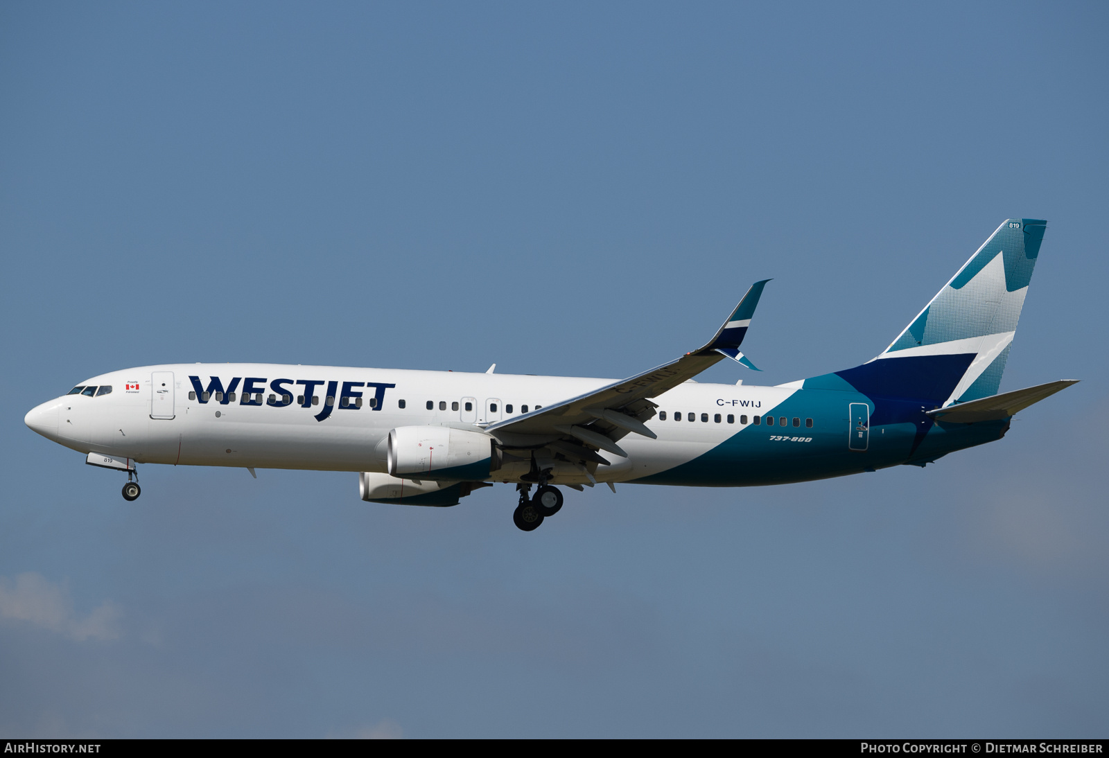 Aircraft Photo of C-FWIJ | Boeing 737-8CT | WestJet | AirHistory.net #730433