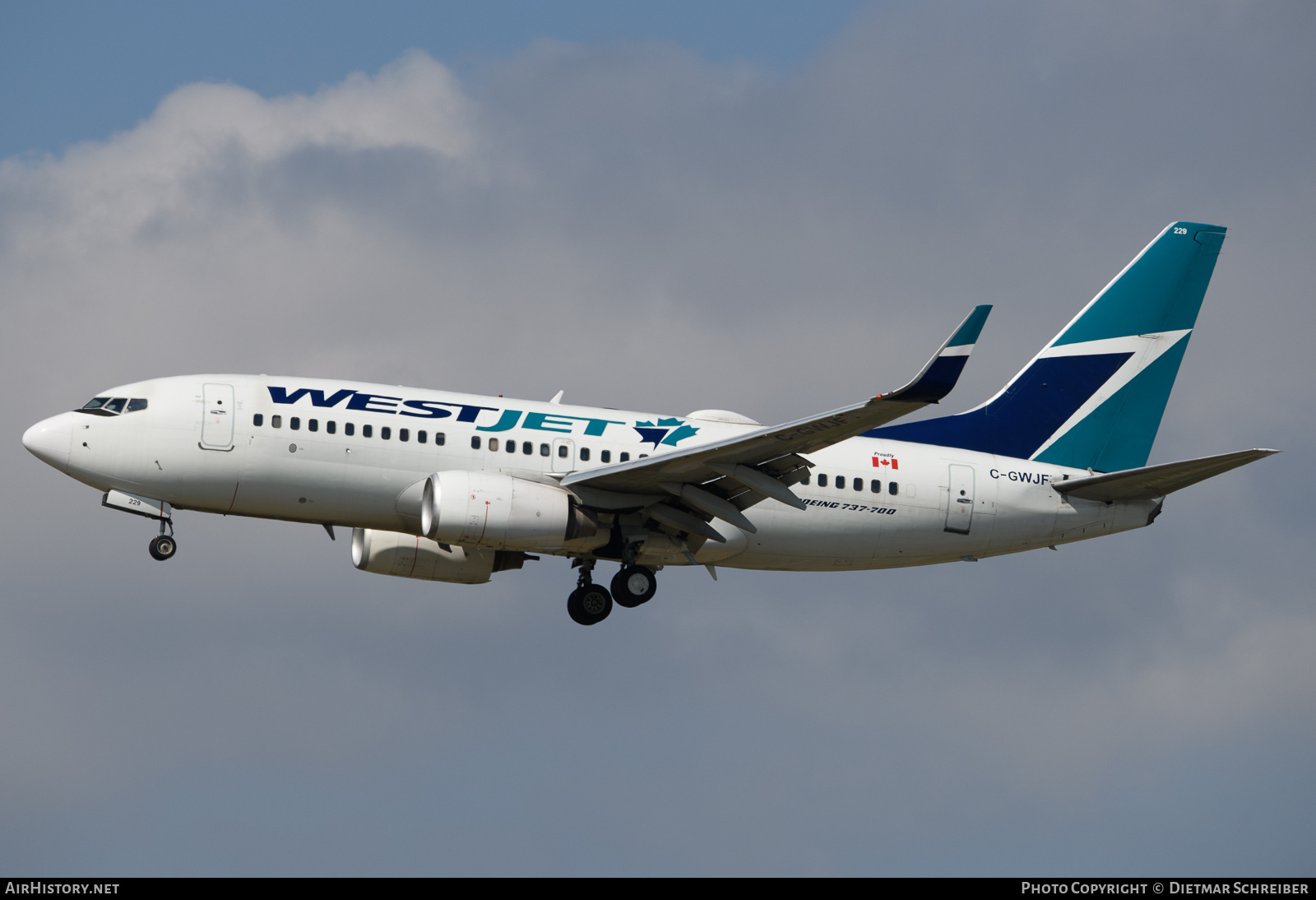 Aircraft Photo of C-GWJF | Boeing 737-7CT | WestJet | AirHistory.net #730450