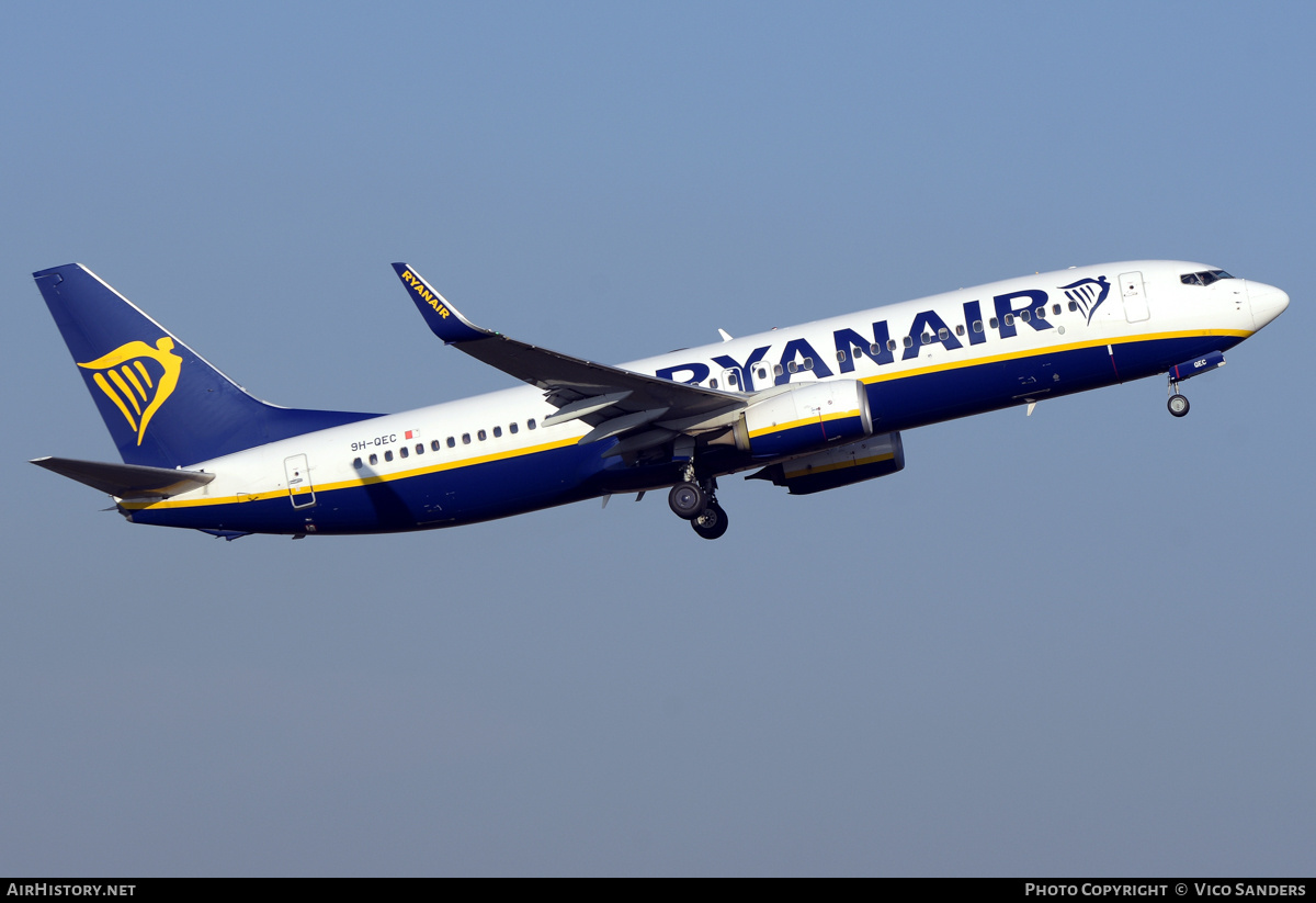 Aircraft Photo of 9H-QEC | Boeing 737-800 | Ryanair | AirHistory.net #730491
