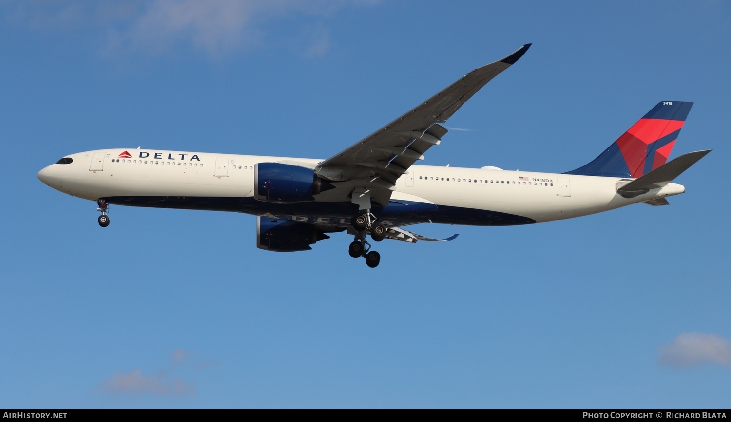 Aircraft Photo of N418DX | Airbus A330-941N | Delta Air Lines | AirHistory.net #730645