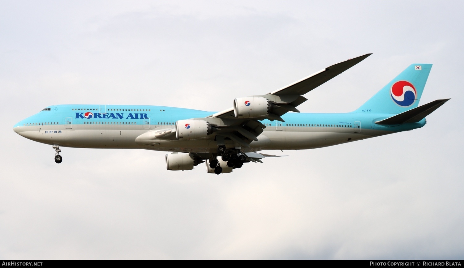 Aircraft Photo of HL7633 | Boeing 747-8B5 | Korean Air | AirHistory.net #730646