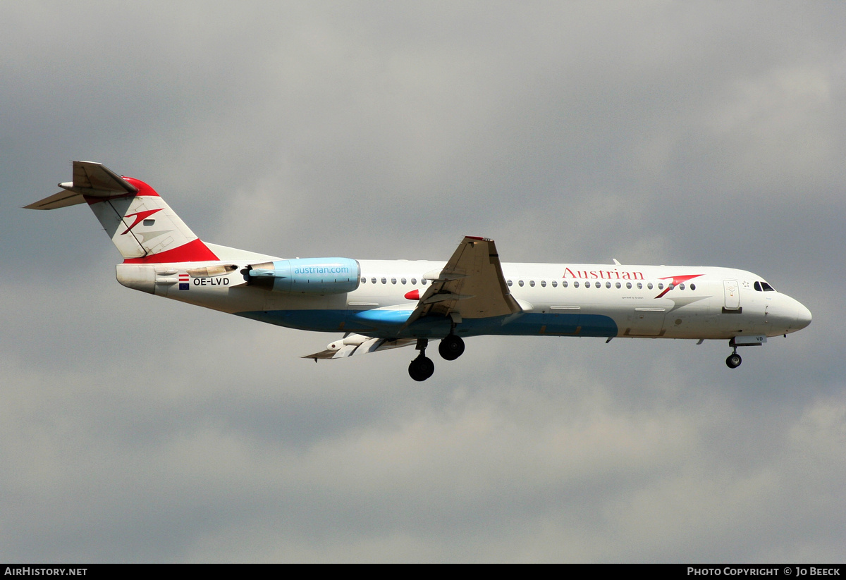 Aircraft Photo of OE-LVD | Fokker 100 (F28-0100) | Austrian Airlines | AirHistory.net #730852