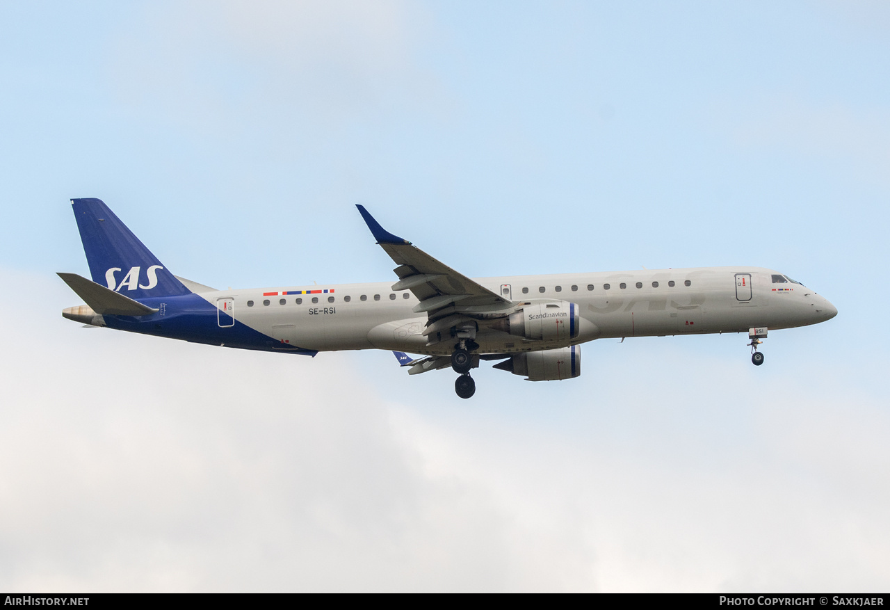 Aircraft Photo of SE-RSI | Embraer 195LR (ERJ-190-200LR) | Scandinavian Airlines - SAS | AirHistory.net #730874