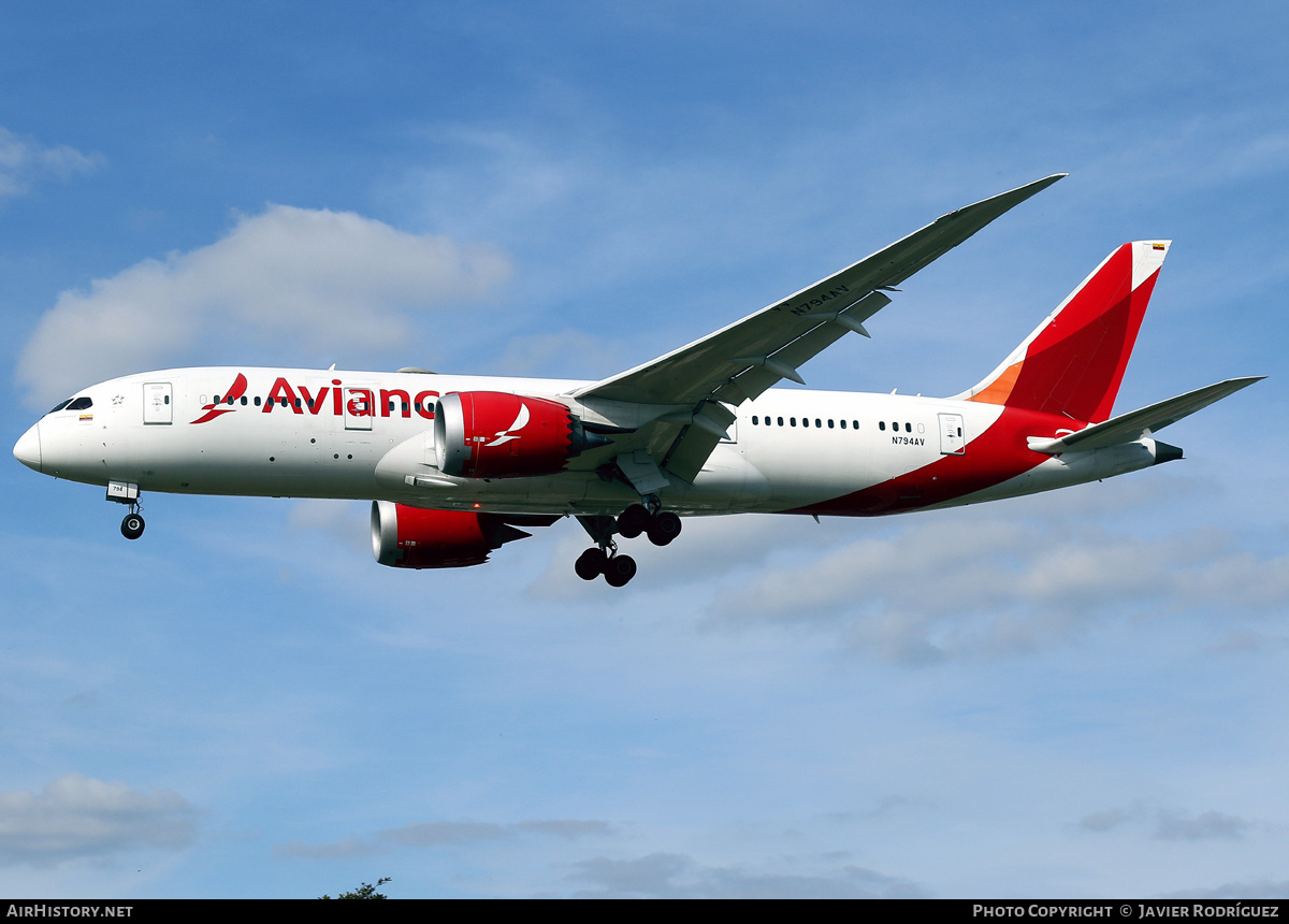 Aircraft Photo of N794AV | Boeing 787-8 Dreamliner | Avianca | AirHistory.net #730947