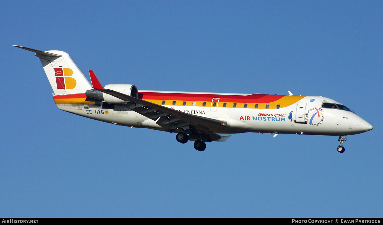 Aircraft Photo of EC-HYG | Bombardier CRJ-200ER (CL-600-2B19) | Iberia Regional | AirHistory.net #731175