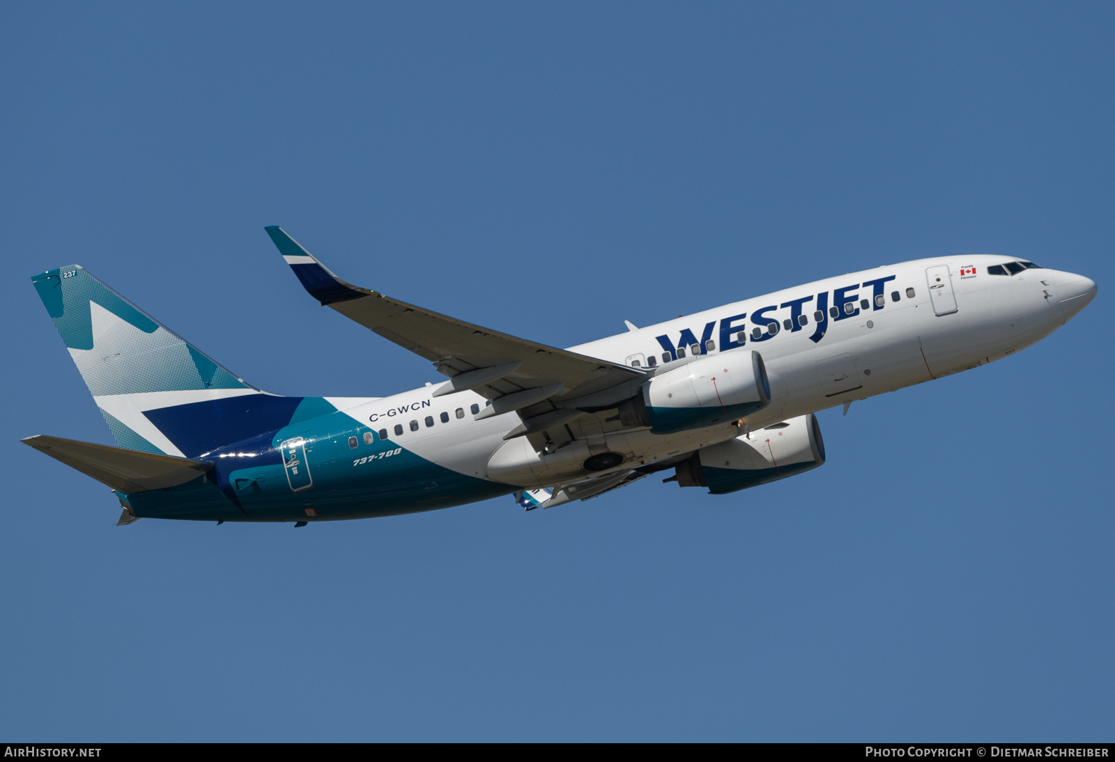 Aircraft Photo of C-GWCN | Boeing 737-7CT | WestJet | AirHistory.net #731346