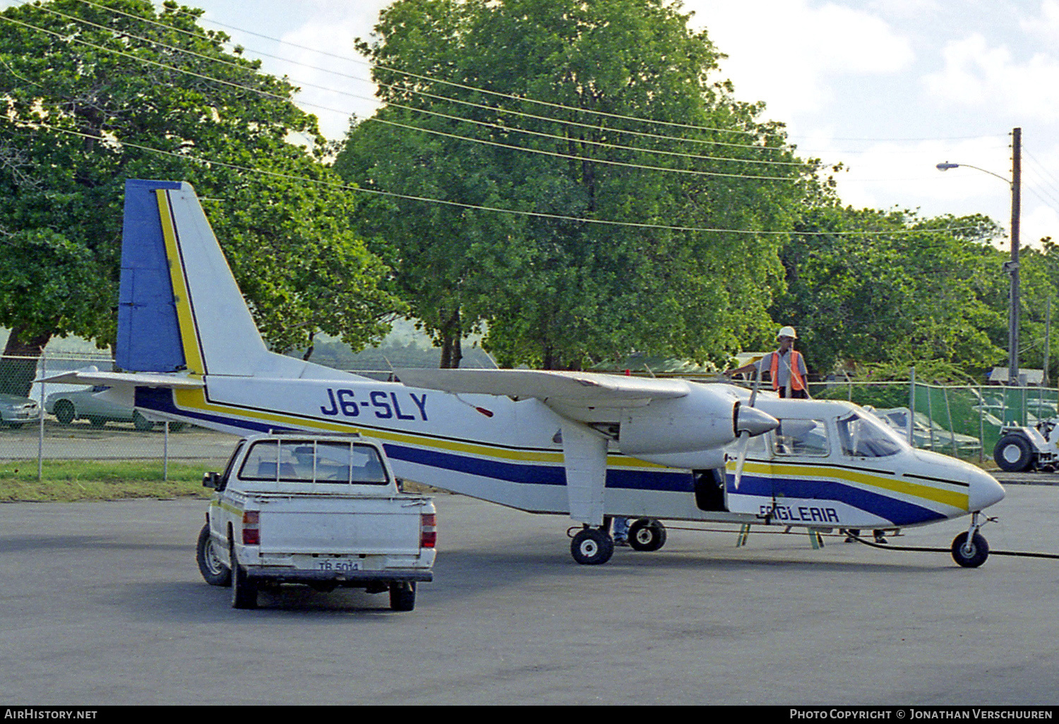 Aircraft Photo of J6-SLY | Britten-Norman BN-2A-8 Islander | Eagleair - Eagle Air Services | AirHistory.net #731552