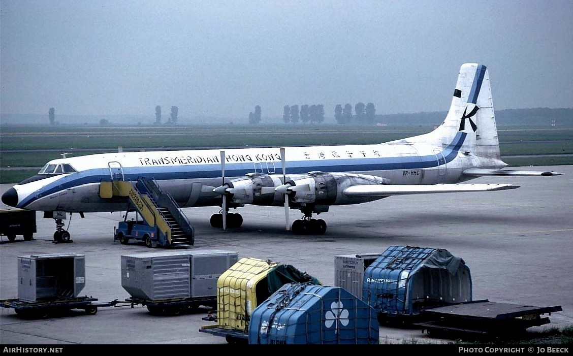 Aircraft Photo of VR-HHC | Canadair CL-44D4-2 | Transmeridian Hong Kong | AirHistory.net #731896