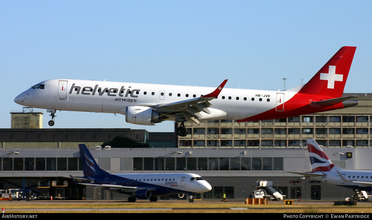 Aircraft Photo of HB-JVR | Embraer 190LR (ERJ-190-100LR) | Helvetic Airways | AirHistory.net #732183