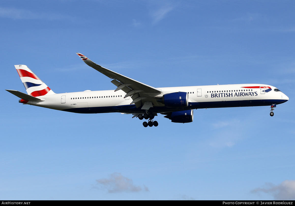 Aircraft Photo of G-XWBS | Airbus A350-1041 | British Airways | AirHistory.net #732198