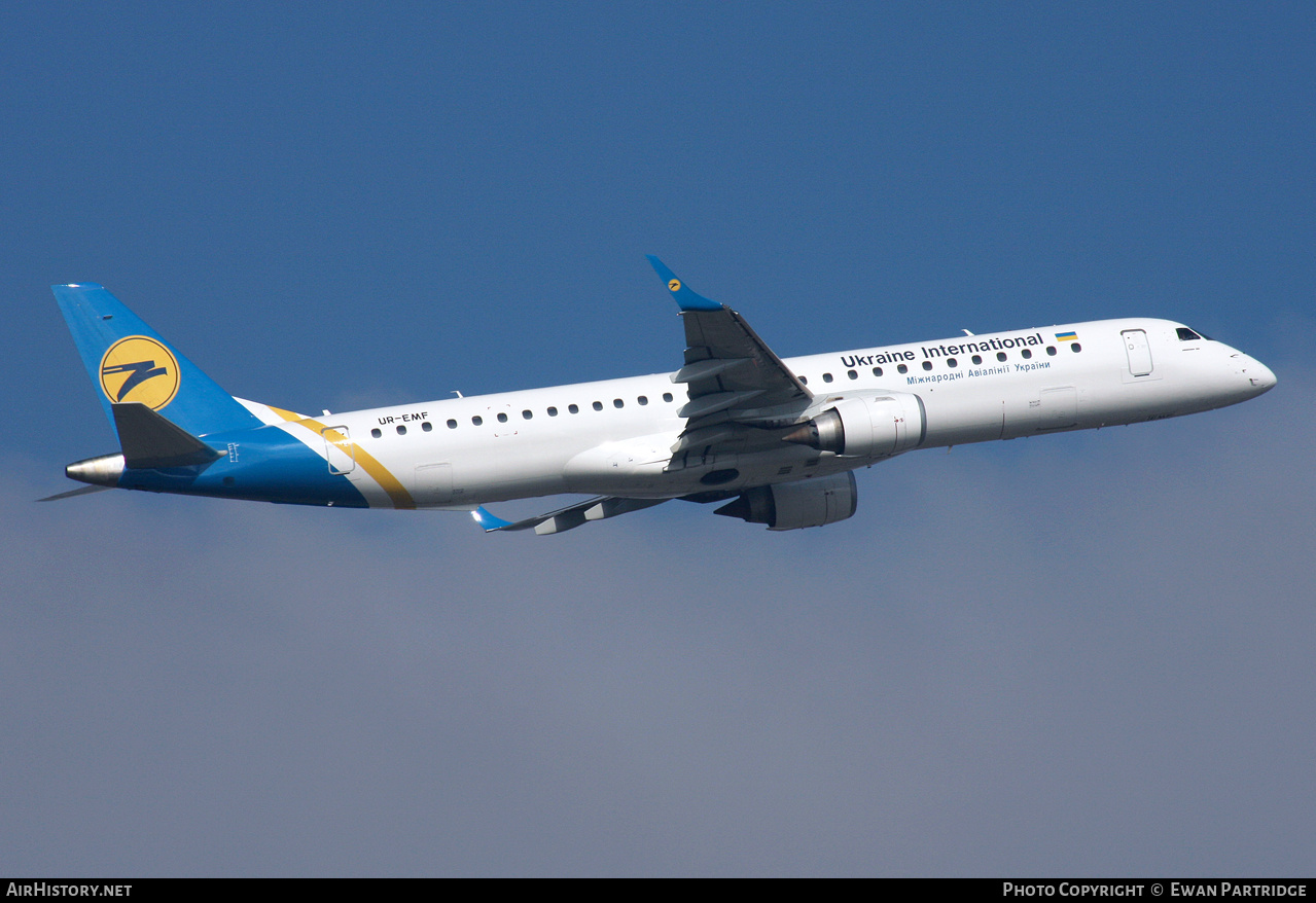 Aircraft Photo of UR-EMF | Embraer 195LR (ERJ-190-200LR) | Ukraine International Airlines | AirHistory.net #732475