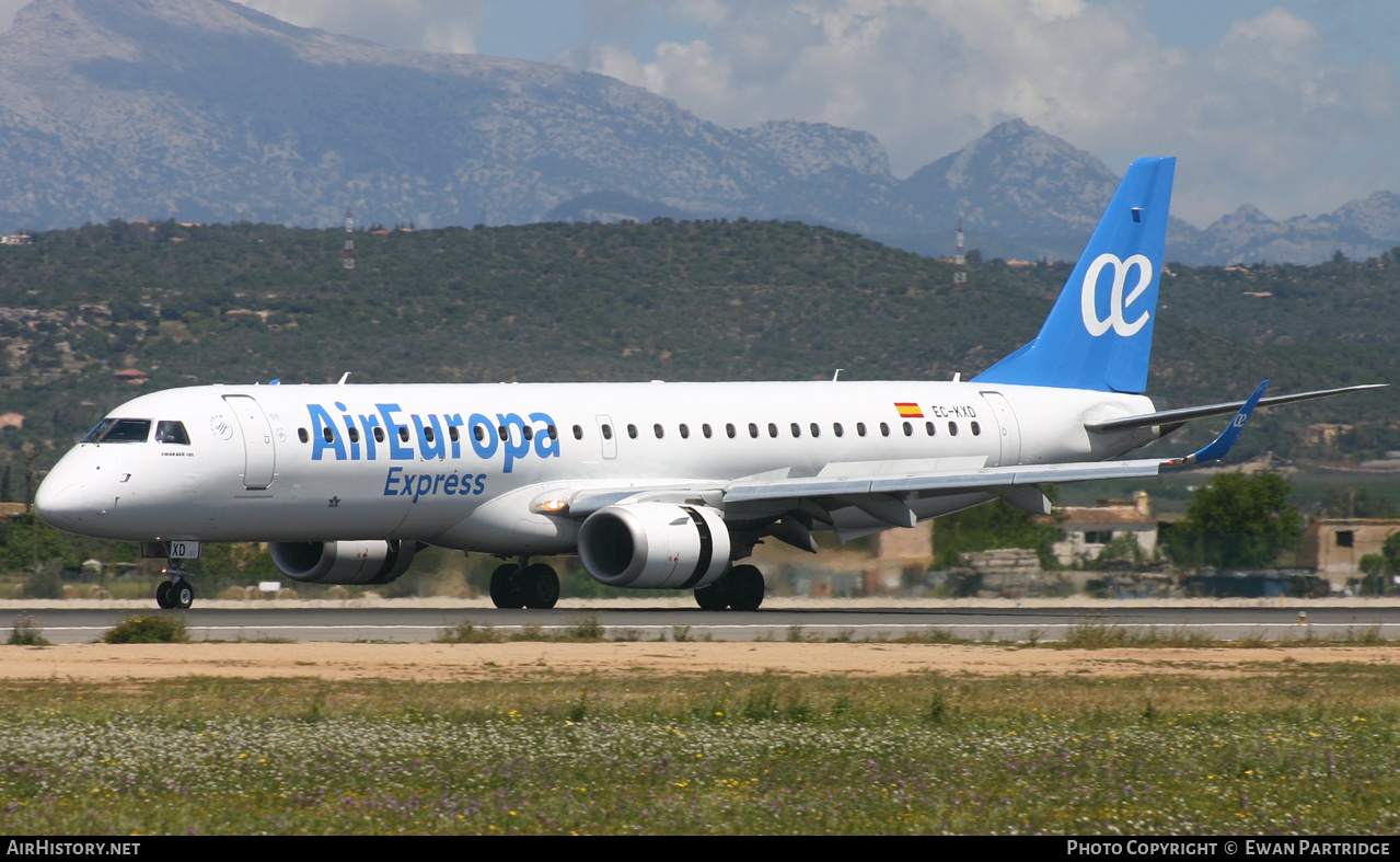 Aircraft Photo of EC-KXD | Embraer 195LR (ERJ-190-200LR) | Air Europa Express | AirHistory.net #732512