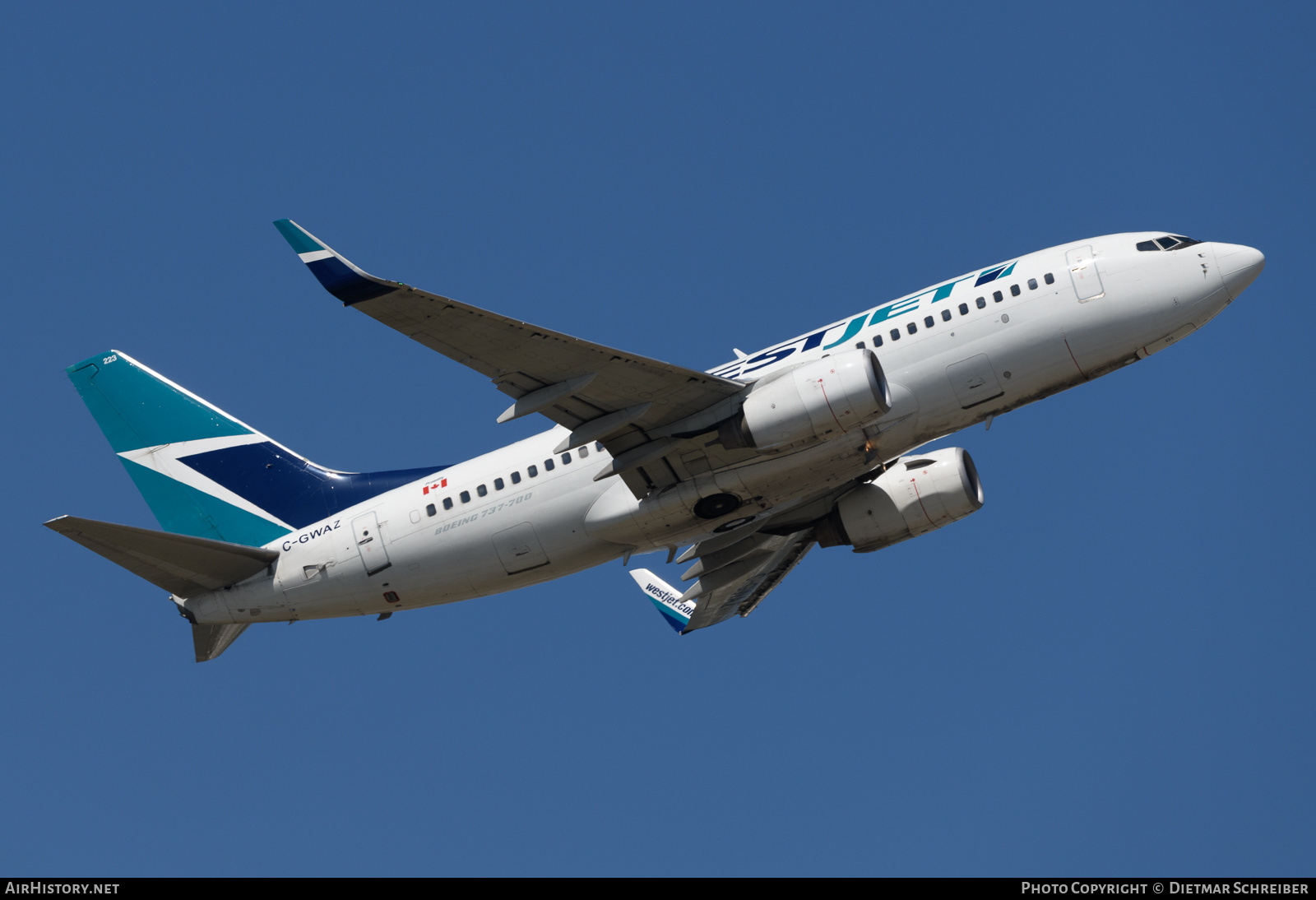 Aircraft Photo of C-GWAZ | Boeing 737-7CT | WestJet | AirHistory.net #732672