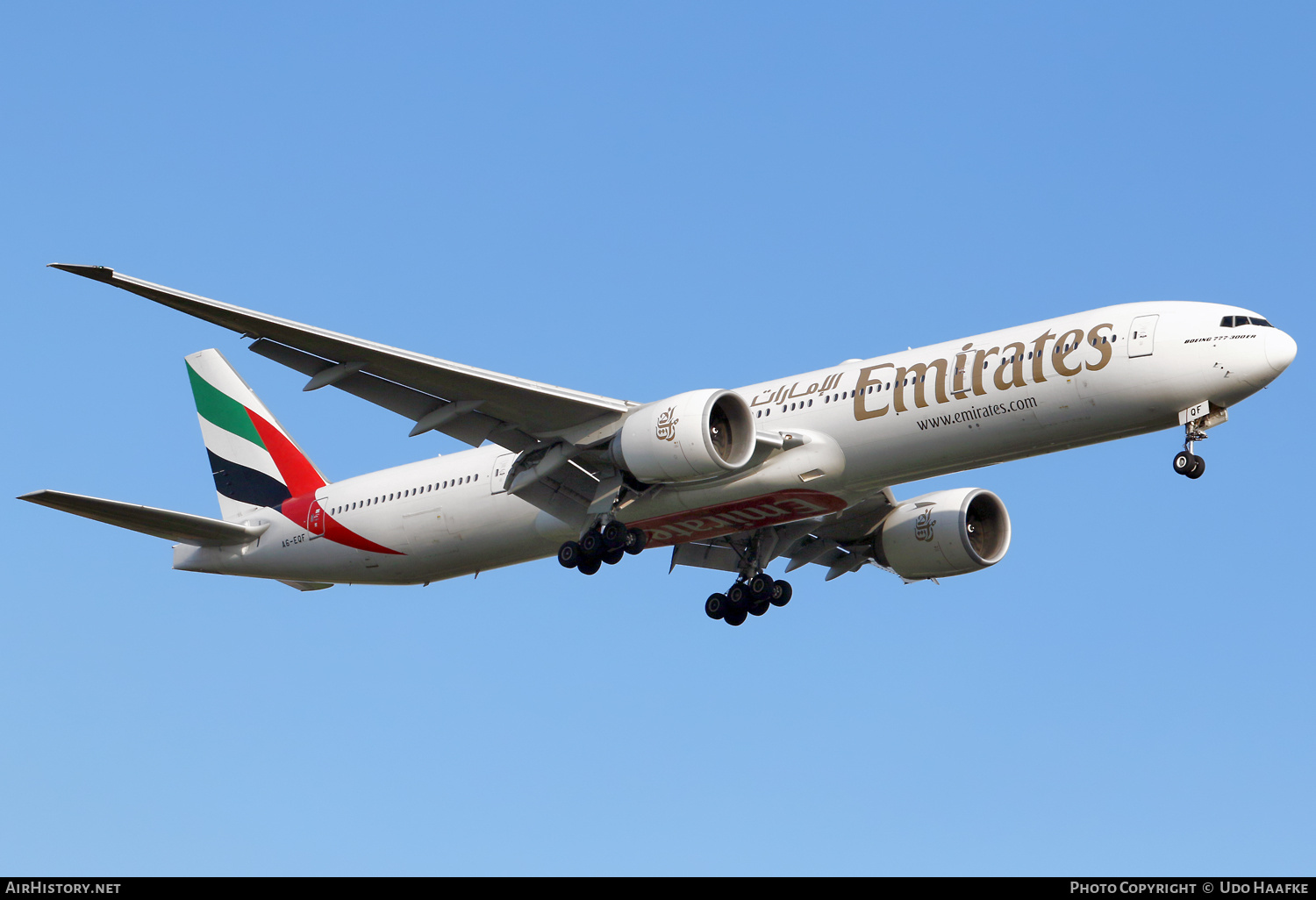 Aircraft Photo of A6-EQF | Boeing 777-300/ER | Emirates | AirHistory.net #732909