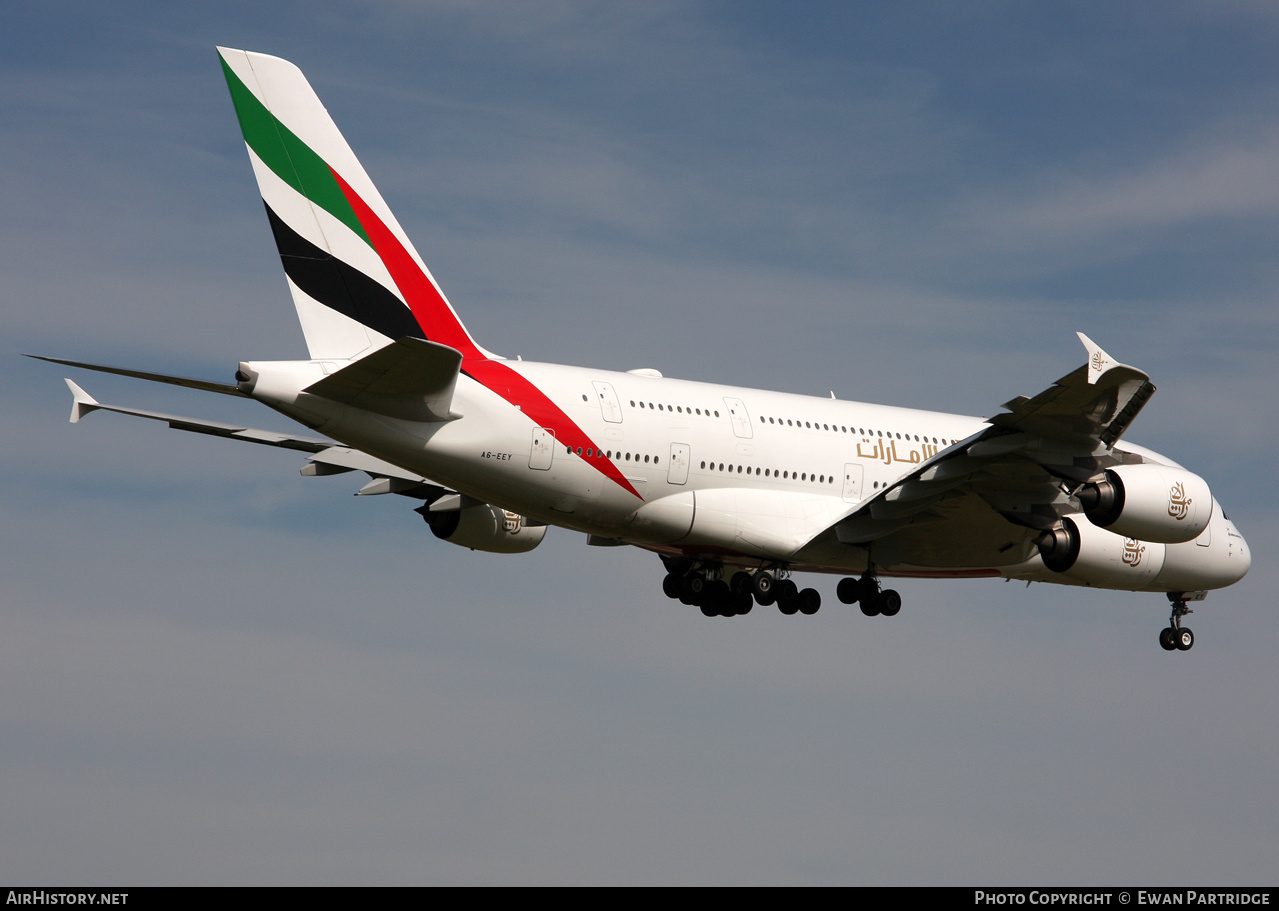 Aircraft Photo of A6-EEY | Airbus A380-861 | Emirates | AirHistory.net #733037
