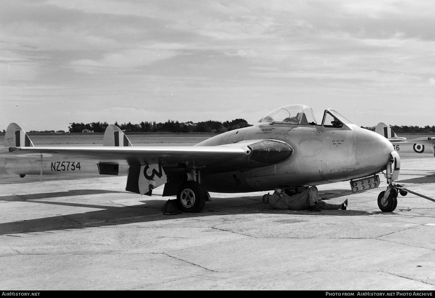 Aircraft Photo of NZ5734 | De Havilland D.H. 100 Vampire FB31 | New Zealand - Air Force | AirHistory.net #733706