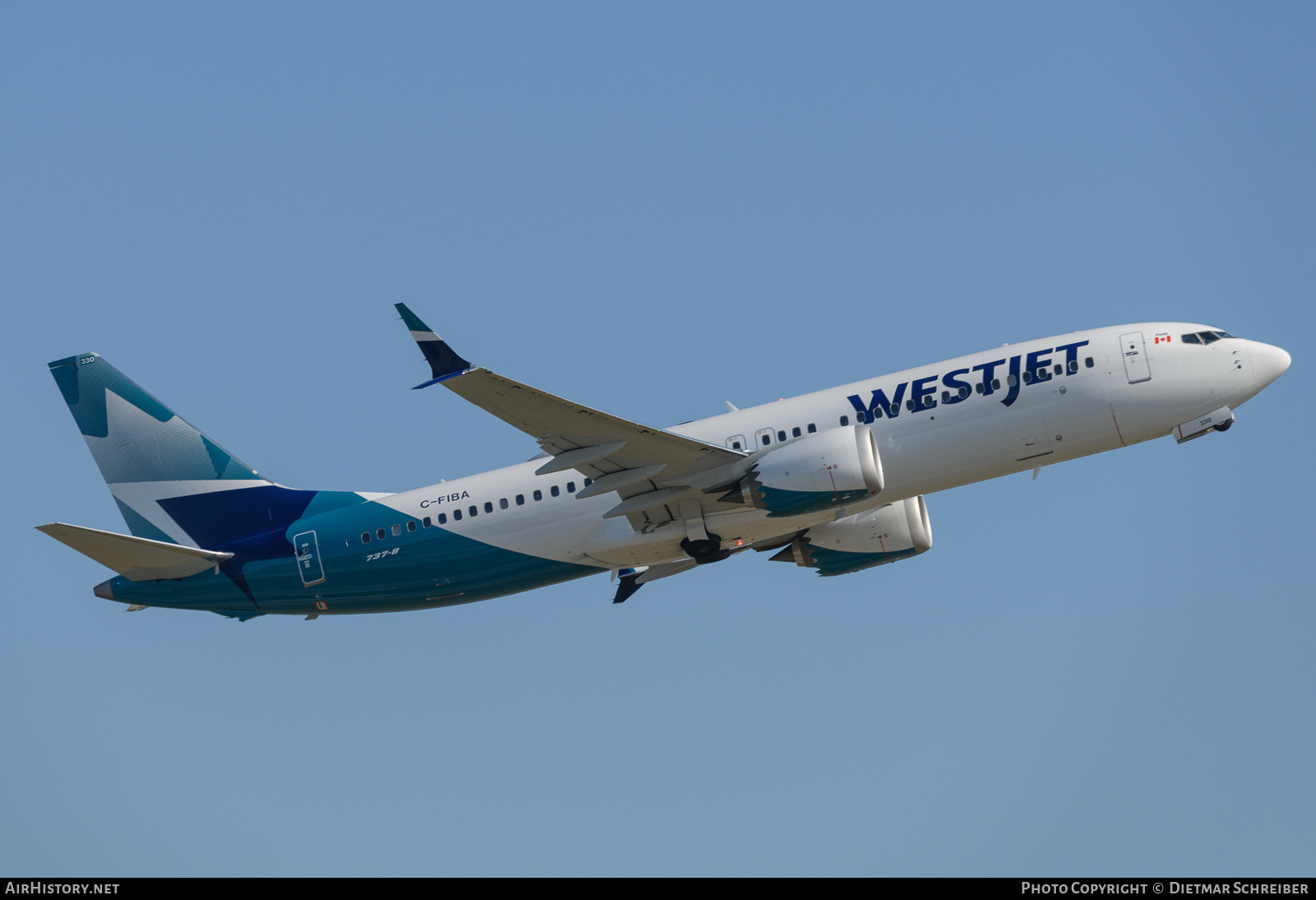 Aircraft Photo of C-FIBA | Boeing 737-8 Max 8 | WestJet | AirHistory.net #733948