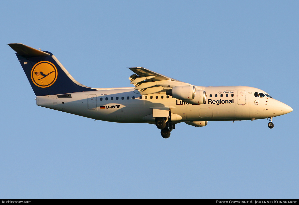 Aircraft Photo of D-AVRP | British Aerospace Avro 146-RJ85 | Lufthansa Regional | AirHistory.net #734029