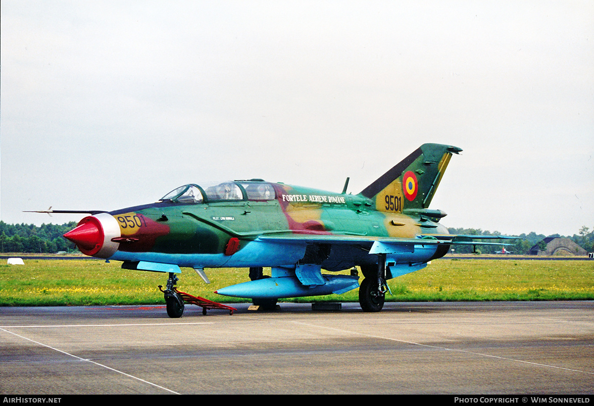 Aircraft Photo of 9501 | Mikoyan-Gurevich MiG-21UM Lancer B | Romania - Air Force | AirHistory.net #734173