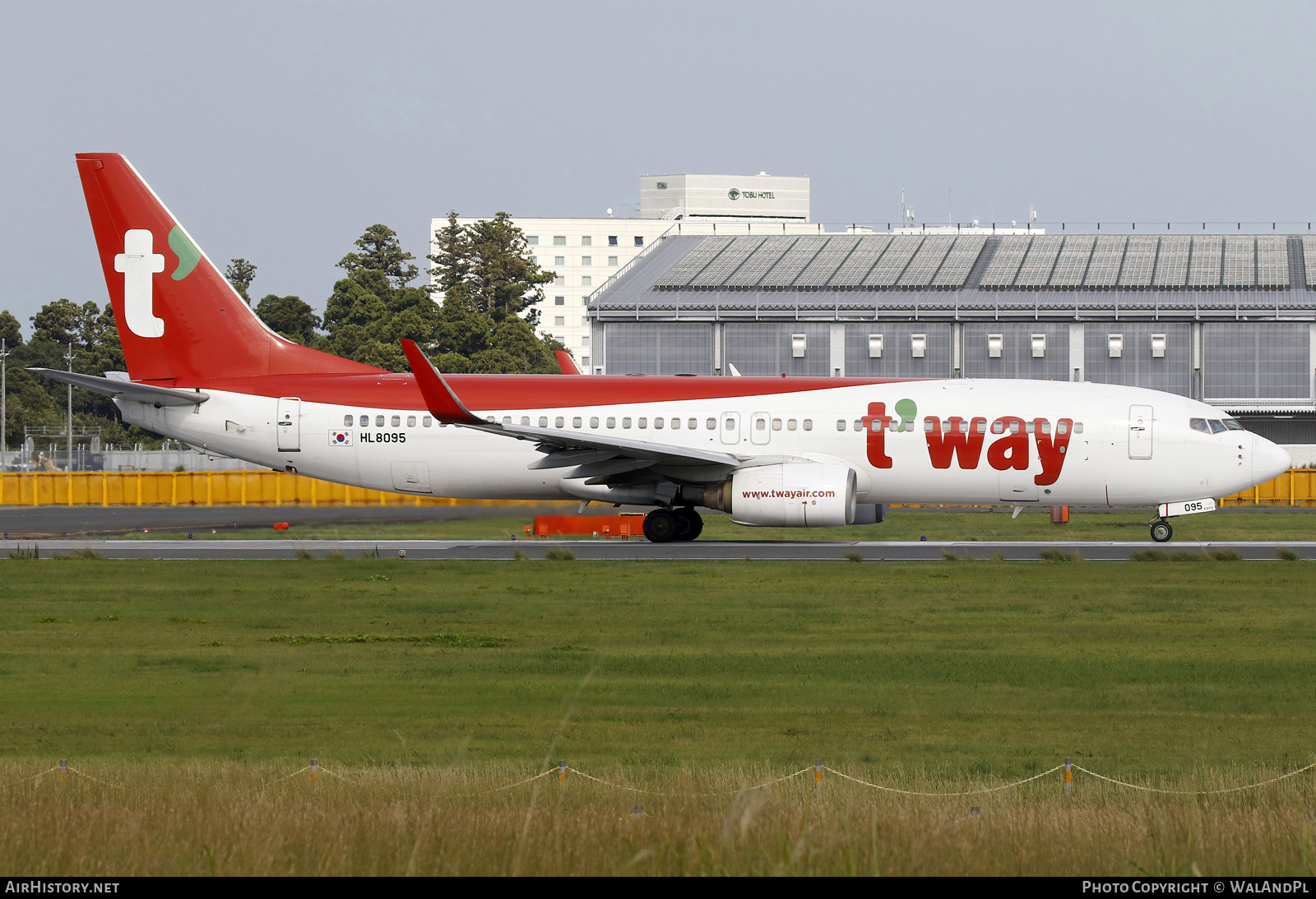 Aircraft Photo of HL8095 | Boeing 737-8Q8 | T'way Air | AirHistory.net #734181