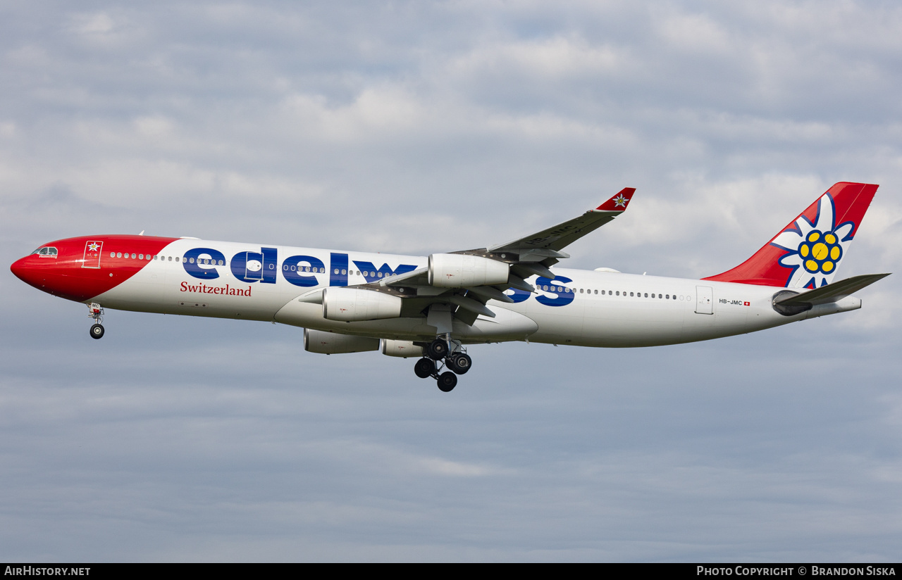 Aircraft Photo of HB-JMC | Airbus A340-313X | Edelweiss Air | AirHistory.net #734480