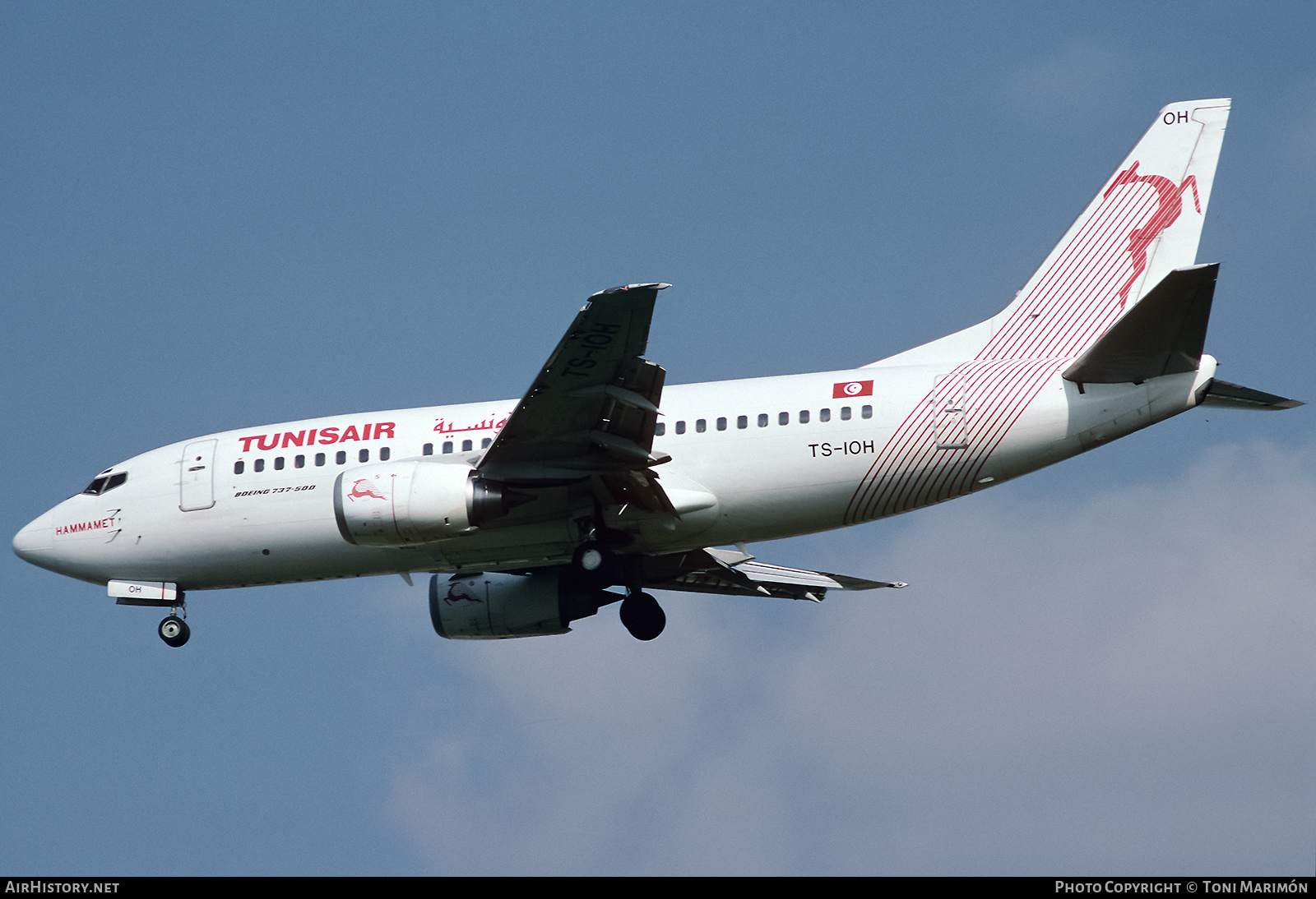 Aircraft Photo of TS-IOH | Boeing 737-5H3 | Tunisair | AirHistory.net #735270