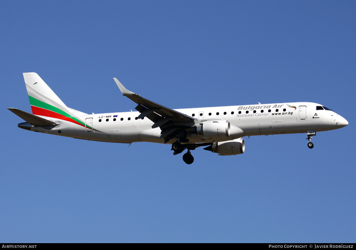 Aircraft Photo of LZ-VAR | Embraer 190STD (ERJ-190-100STD) | Bulgaria Air | AirHistory.net #735443