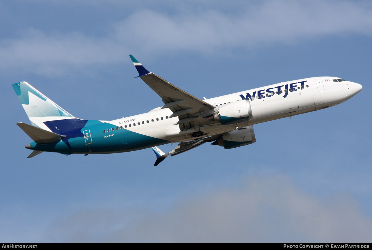 Aircraft Photo of C-GTSW | Boeing 737-8 Max 8 | WestJet | AirHistory.net #735573