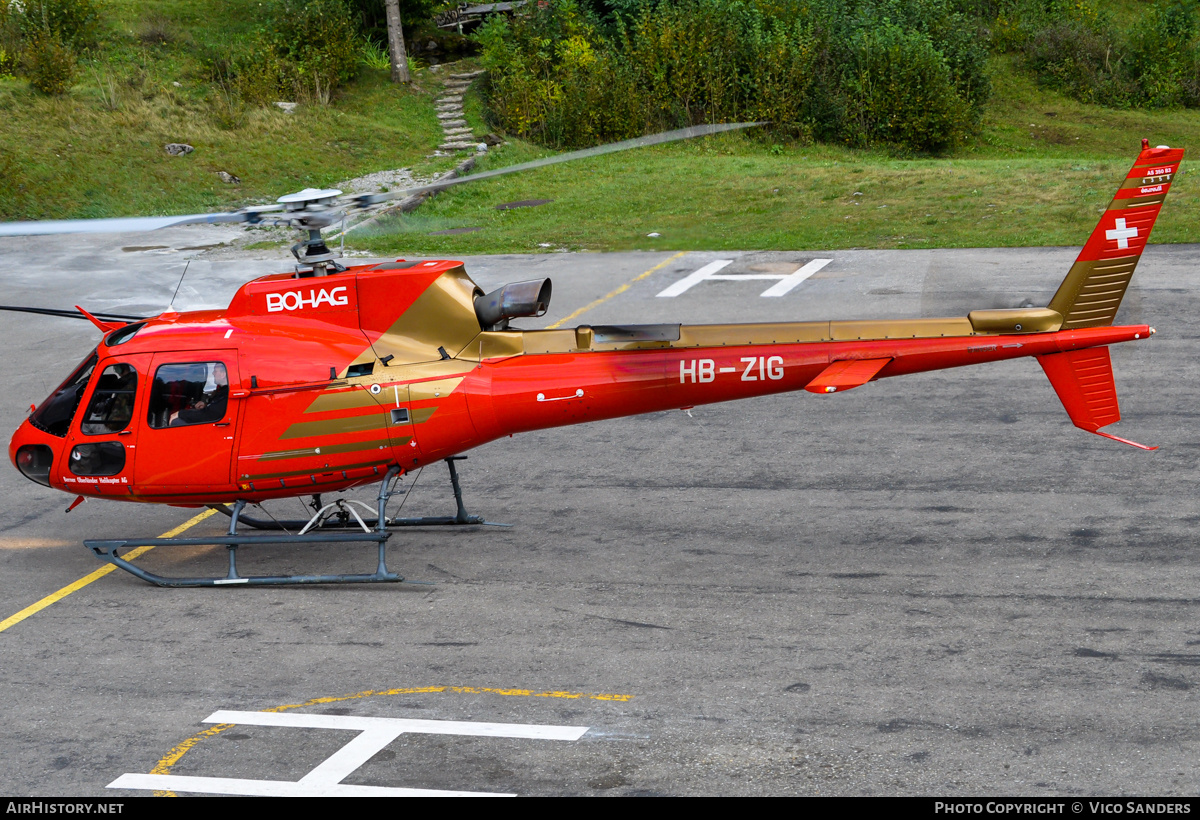 Aircraft Photo of HB-ZIG | Eurocopter AS-350B-3 Ecureuil | BOHAG - Berner Oberland Heli AG | AirHistory.net #736182