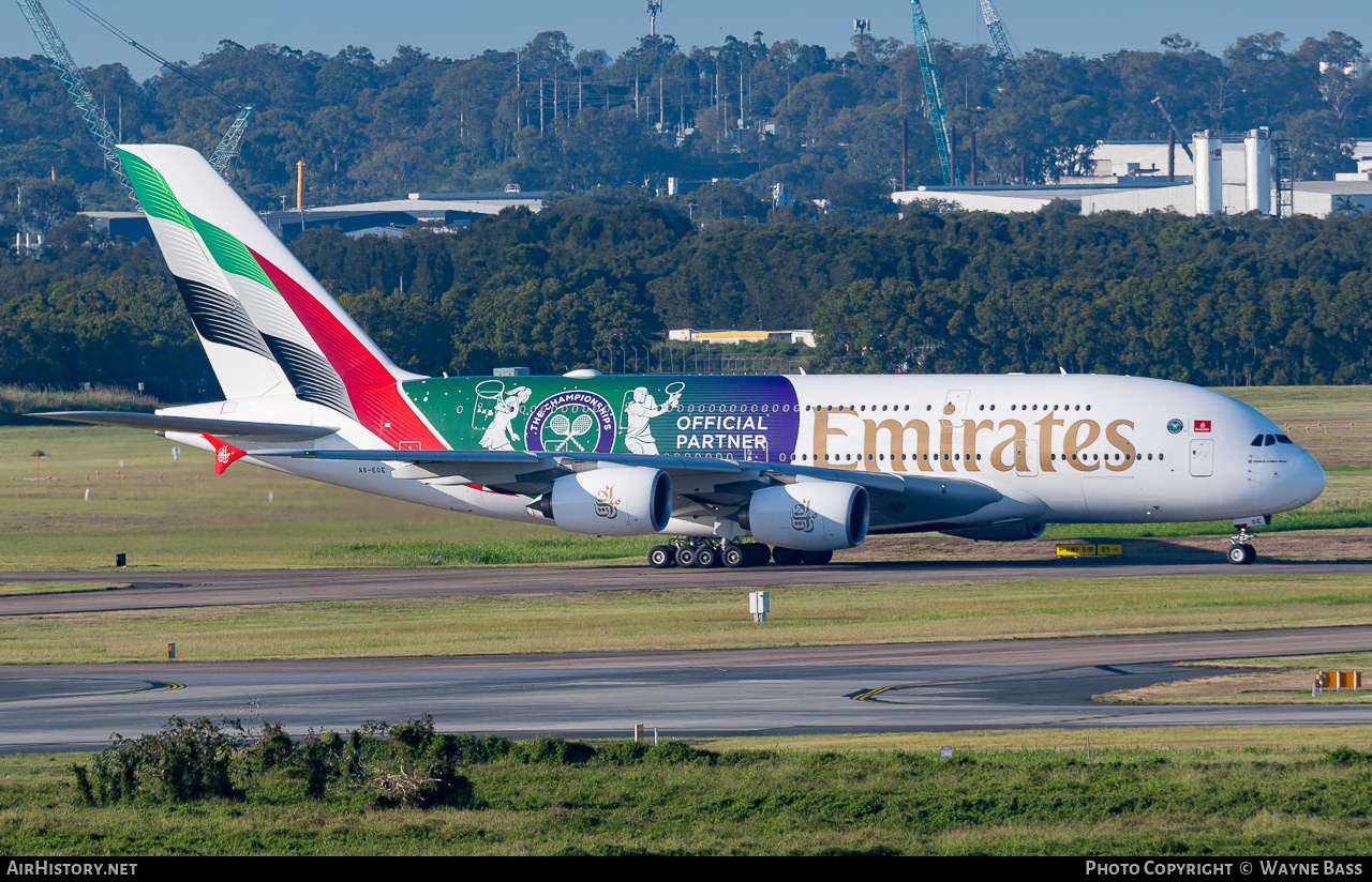 Aircraft Photo of A6-EOE | Airbus A380-861 | Emirates | AirHistory.net #736204