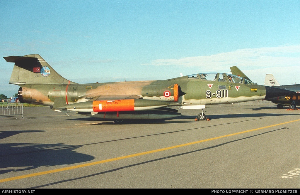 Aircraft Photo of 5911 | Lockheed TF-104G Starfighter | Turkey - Air Force | AirHistory.net #736461