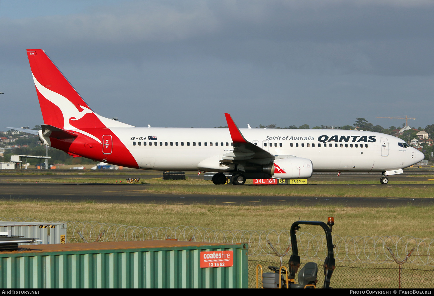 Aircraft Photo of ZK-ZQH | Boeing 737-838 | Qantas | AirHistory.net #736521