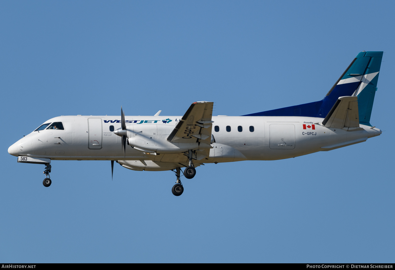 Aircraft Photo of C-GPCJ | Saab 340B/Plus | WestJet Link | AirHistory.net #736654